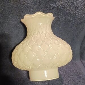 Milk Glass Lamp Globe Hurricane Lamp Quilted Pattern